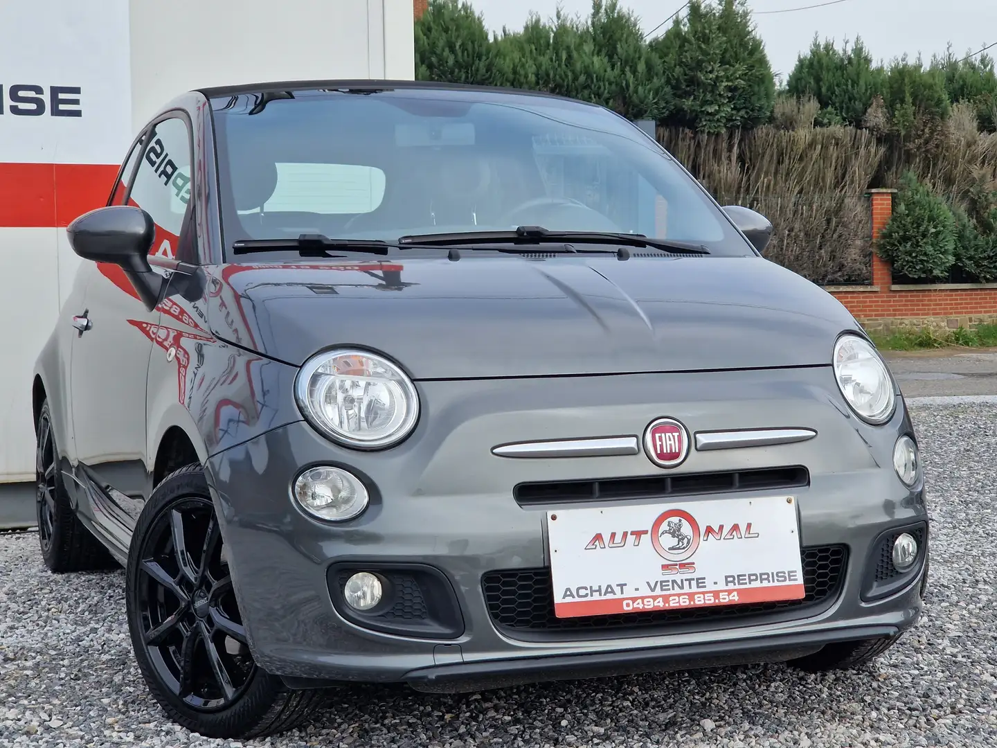 Fiat 500C SPORT 1.2i 69CH CABRIOLET*CARNET*CUIR*PDC*AIRCO Gris - 2
