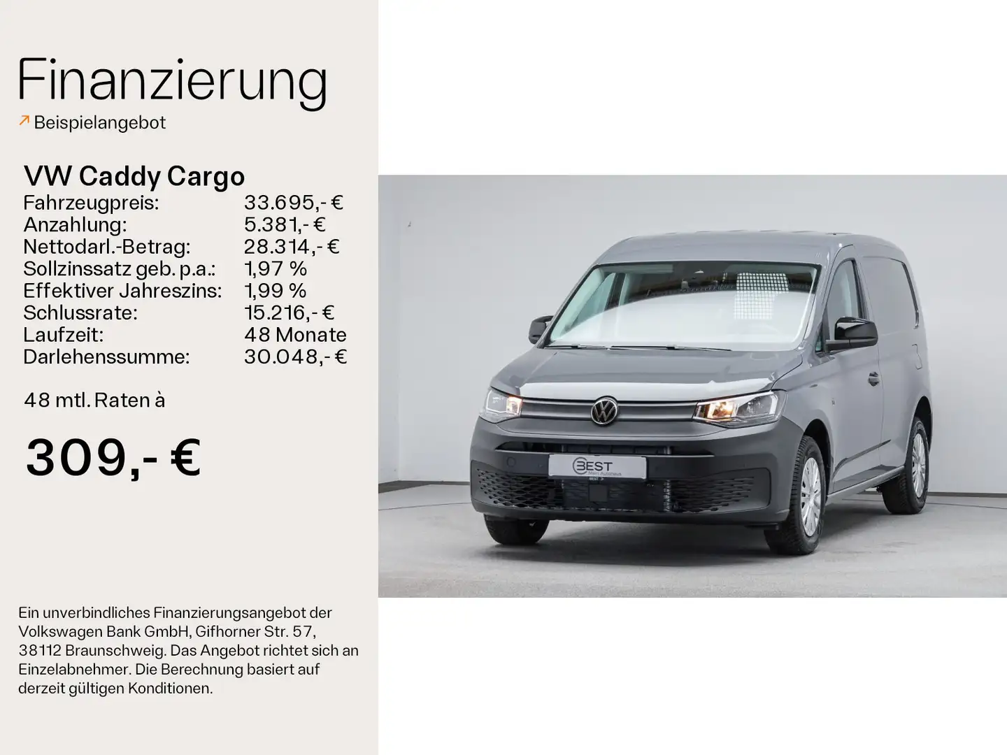 Volkswagen Caddy 2.0 TDI GJR*KLIMA*GRA*PDC*RFK* Grau - 2
