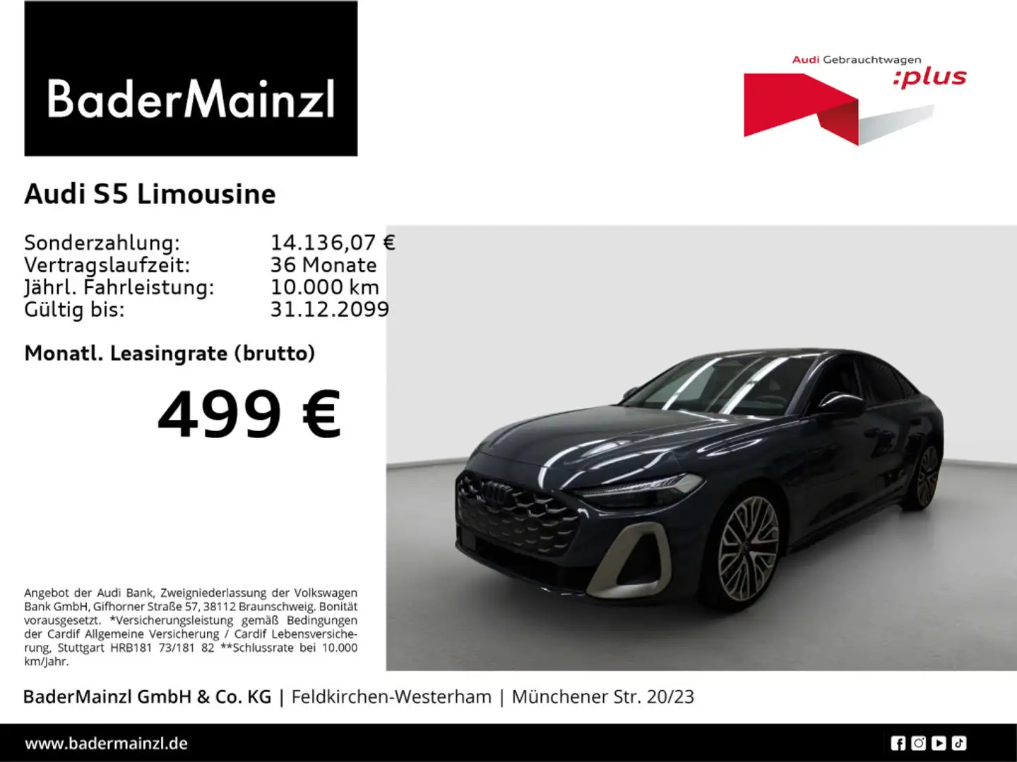 Audi TFSI quattro TechPro Pano B&O Leder Grau - 1