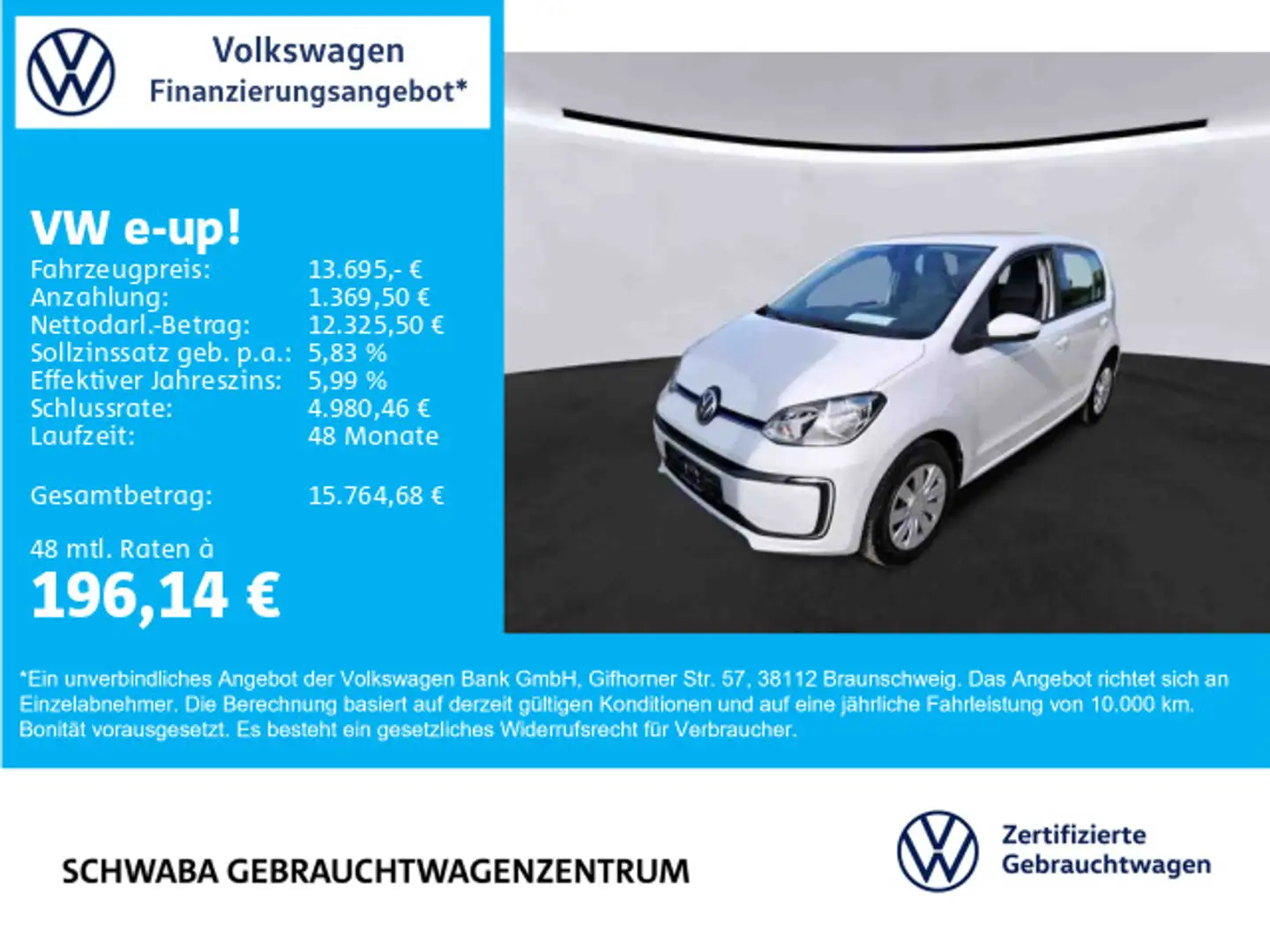 Volkswagen e-up! *GRA*R-KAM*PDC*SHZ*KLIMA* Blanc - 1