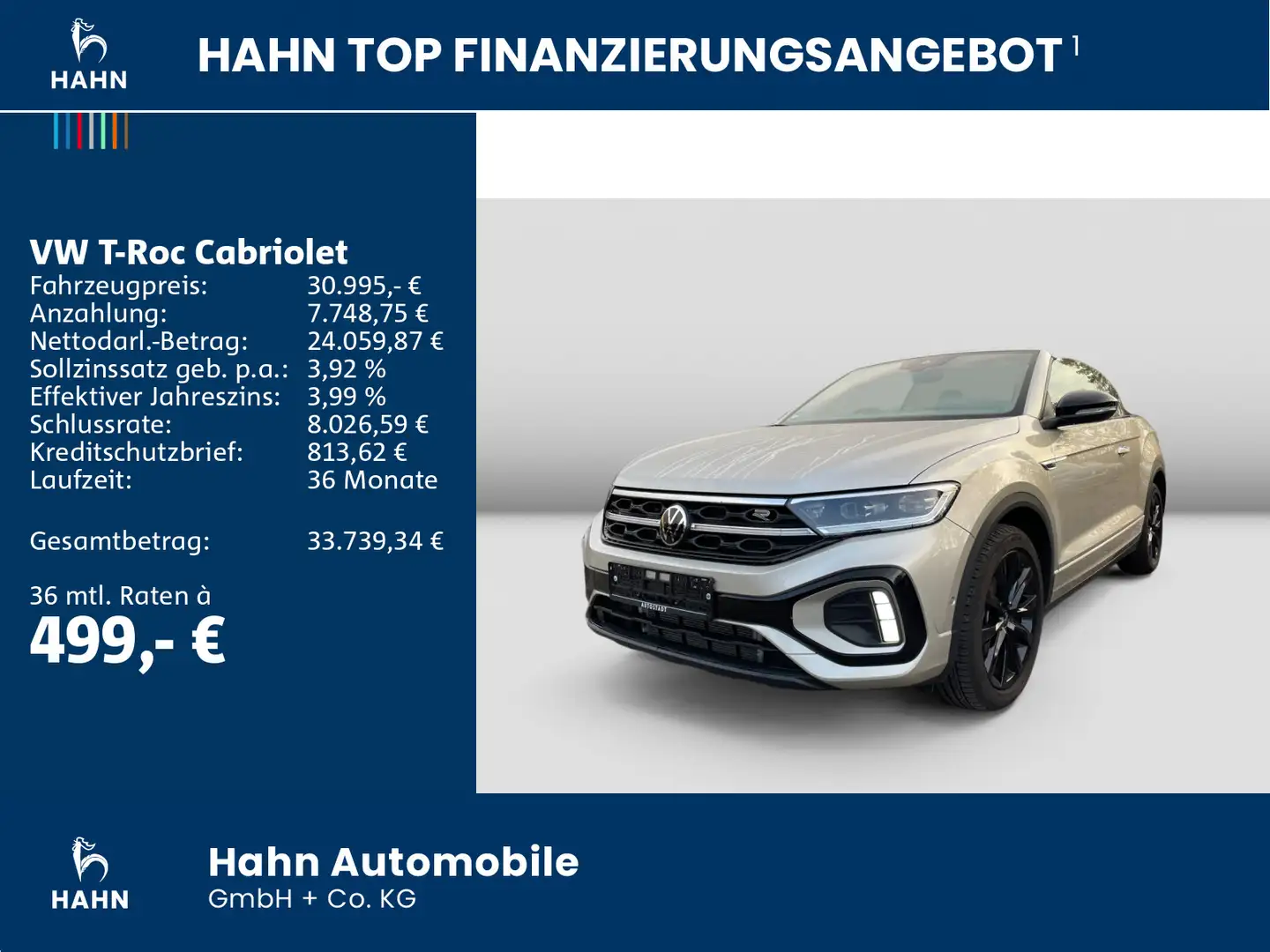 Volkswagen T-Roc 1.5TSI DSG R-Line Matrix AHK ACC Silber - 2