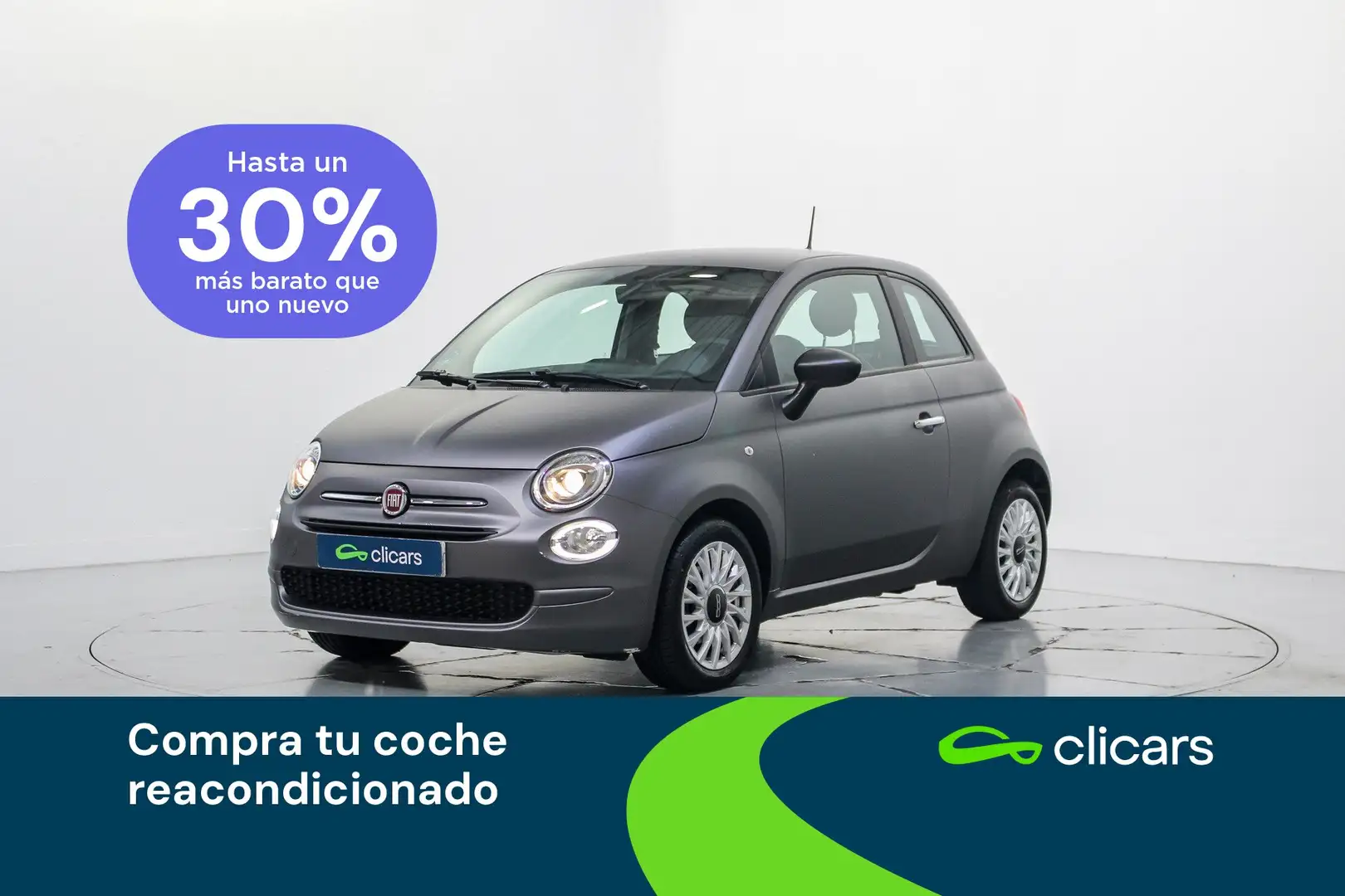 Fiat 500 1.0 Hybrid Cult 52kW Gris - 1