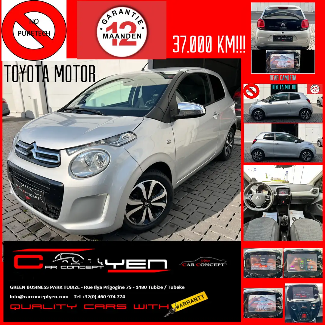 Citroen C1 1.0 VTi Shine*37.000KM!!!*Camera*Bluetooth*Alu Vel Argent - 1