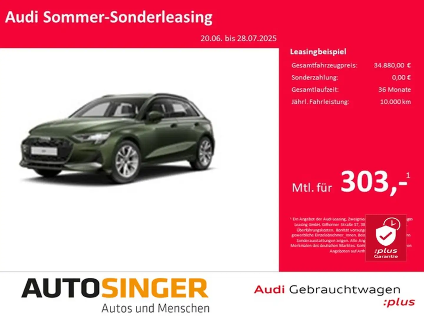 Audi A3 Sportback advanced 35 TFSI *AHK*GRA*NAVI*PDC* Grün - 1