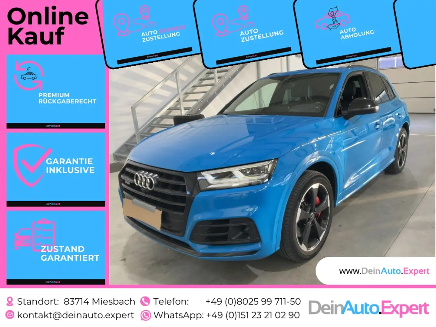 Audi SQ5 3.0 TDI quattro*StdHZG*AHK*PANO*ACC*CarPlay*MATRIX Blau - 1