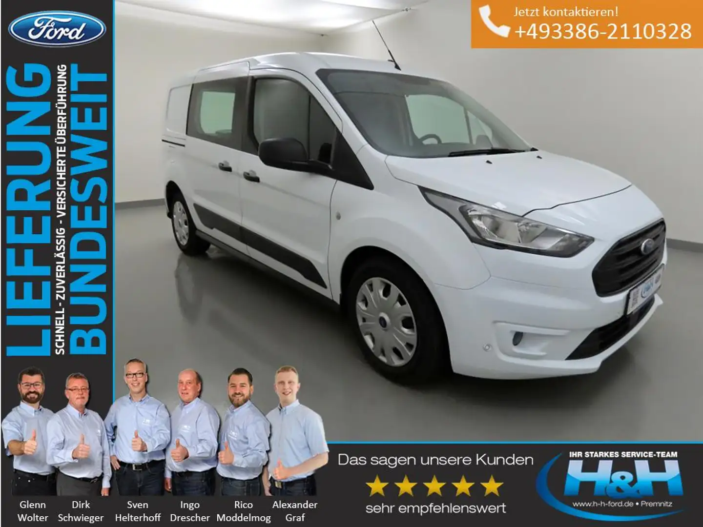 Ford Transit Connect 1.5 Trend 230 L2  AHK+PPS+Klima Weiß - 1
