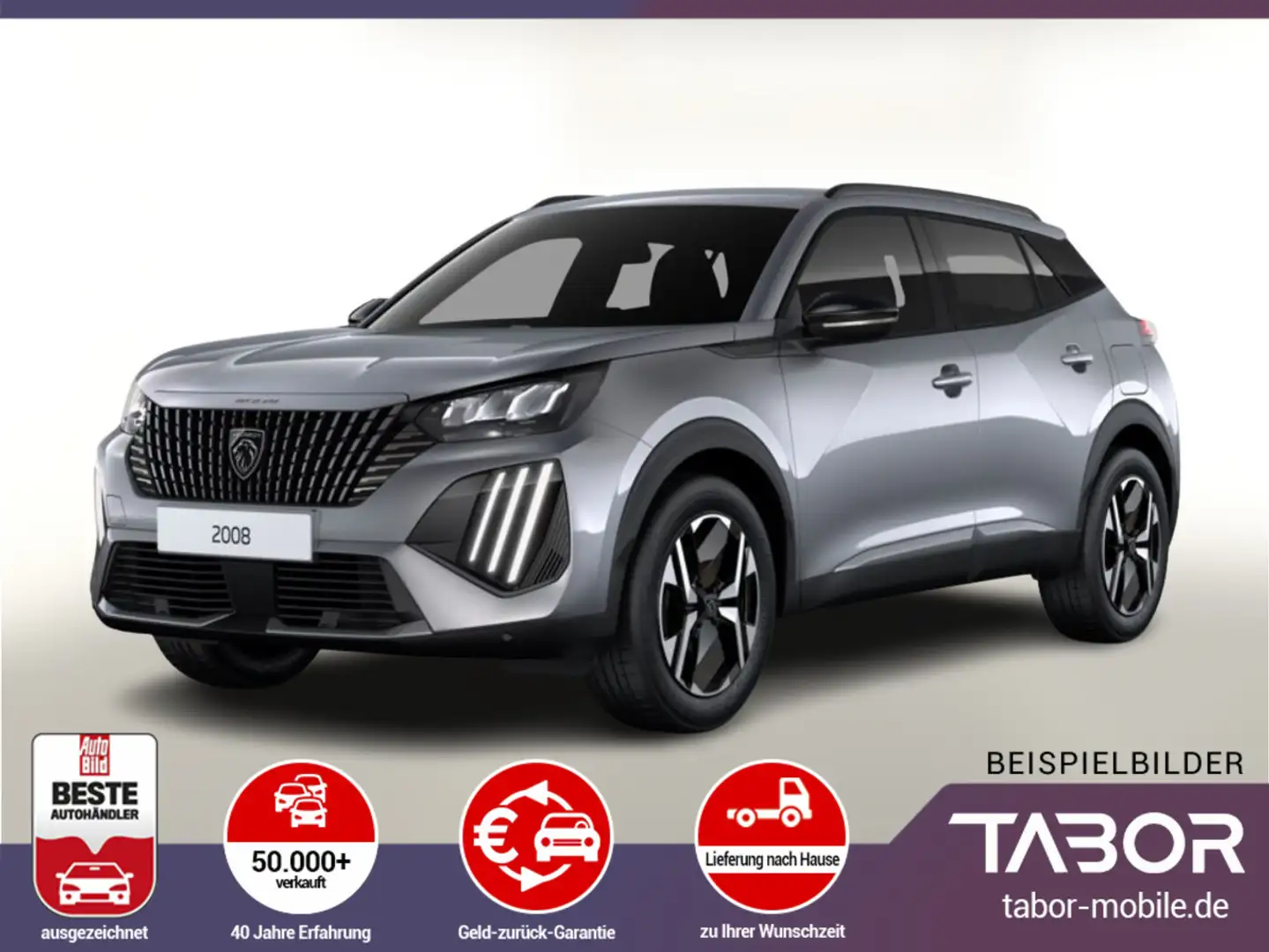 Peugeot 2008 100 Allure 2xPDC SHZ CarPlay PrivG LED DigC Grau - 1