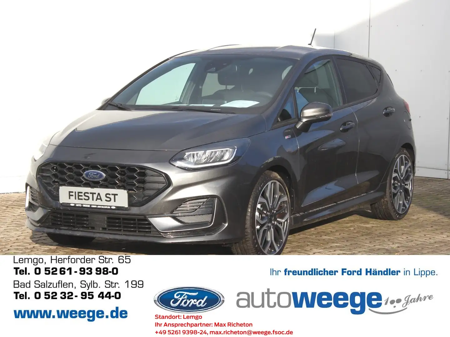 Ford Fiesta ST-Line X 1,0 EcoBoost Hybrid Grau - 1