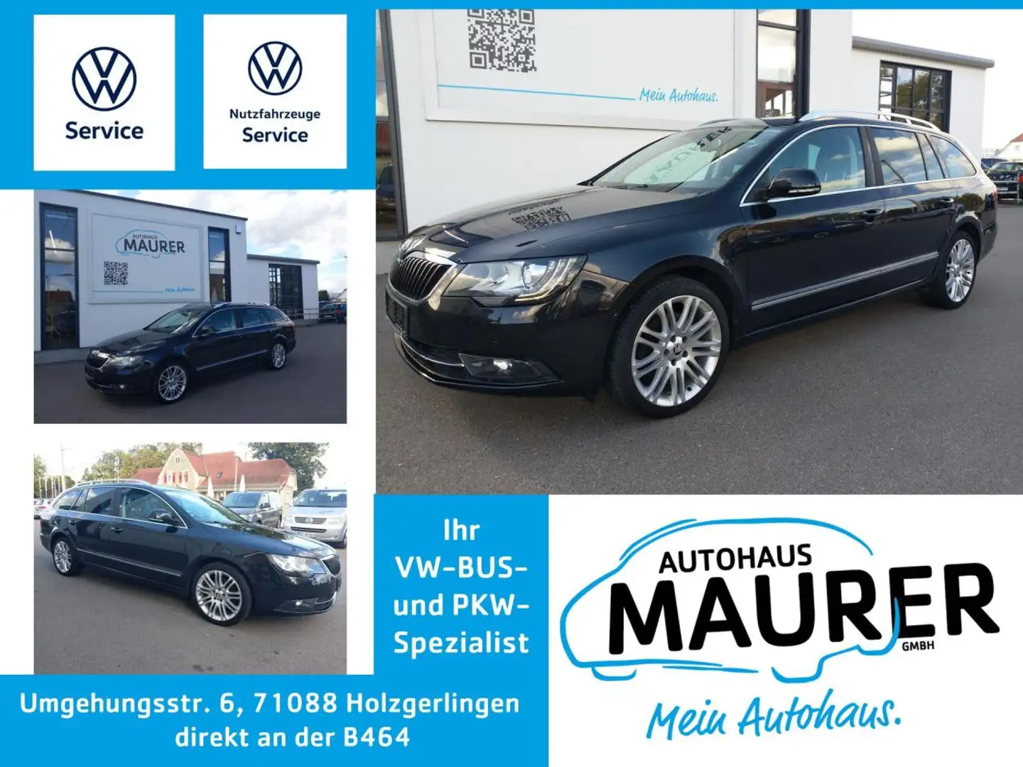 Skoda Superb Combi Elegance 2,0 TDI 4x4 AHK Pano Kamera Noir - 1
