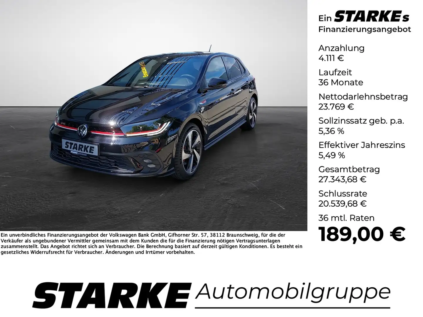Volkswagen Polo GTI 2.0 TSI DSG Noir - 1