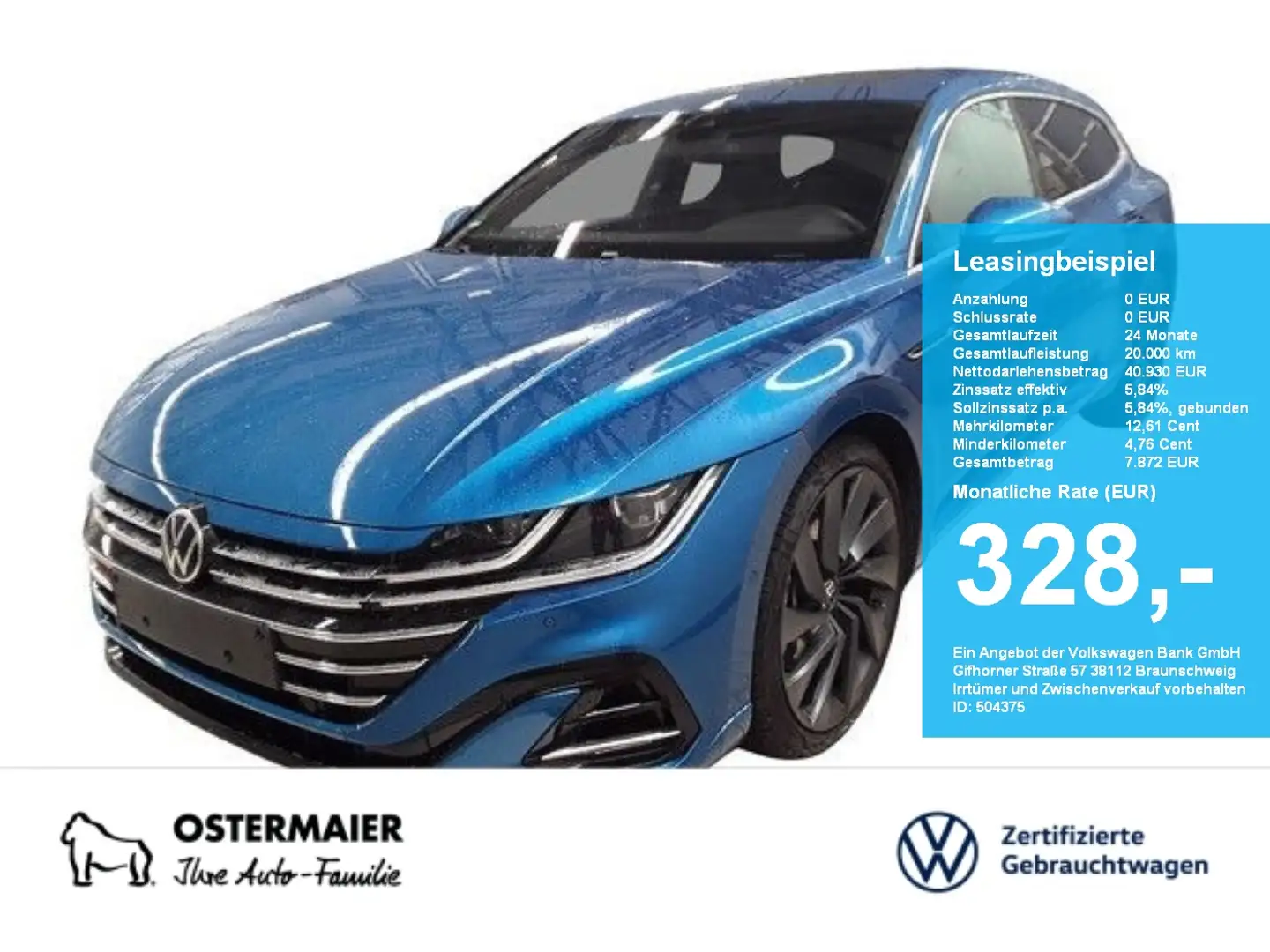 Volkswagen Arteon Shootingbrake R-LINE 2.0TSI 280PS DSG 4M NP.82ACC. Bleu - 1