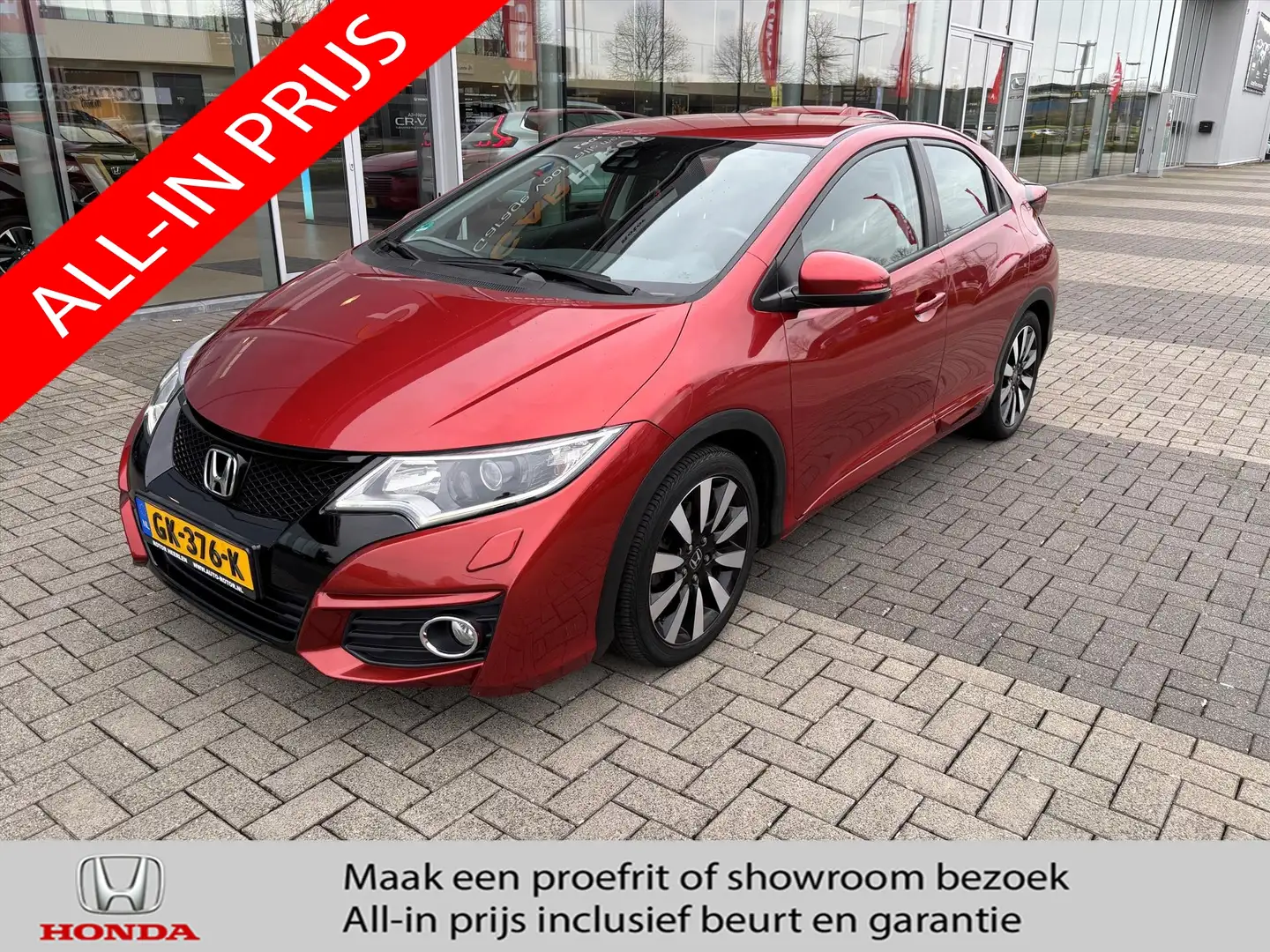 Honda Civic 1.8i Elegance Aut | ADAS Pack | Navi | P.cam Rouge - 1