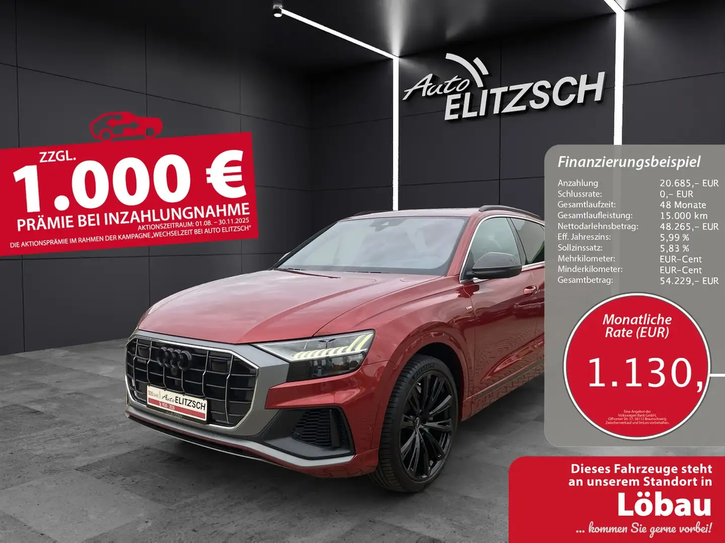 Audi Q8 55 TFSI e quattro S line MATRIX HEAD UP PANO Rot - 1