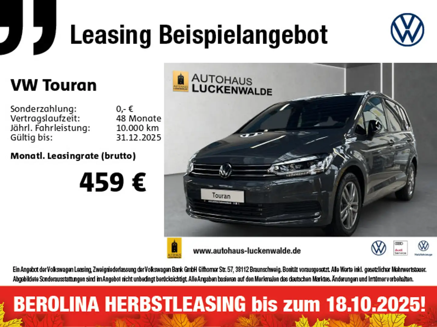 Volkswagen Touran 2.0 TDI Goal DSG *7-Sitzer*ACC*NAV*R-CAM* Grau - 1