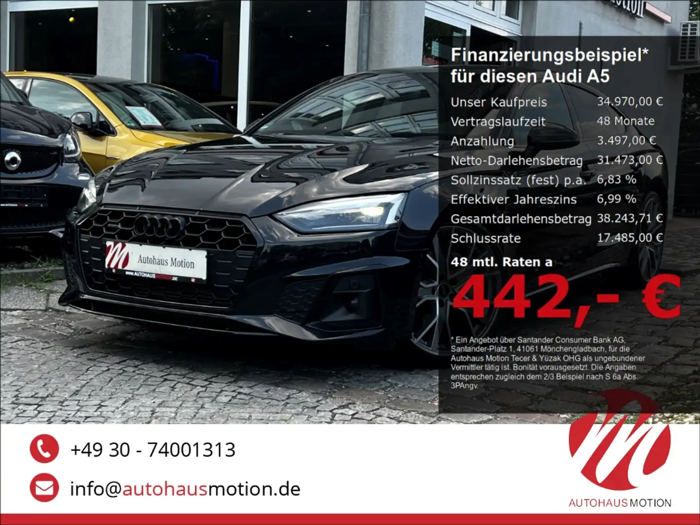 Audi A5 Sportback 45 TFSI quattro 3x S line 2.0 LED KAMERA Negro - 1