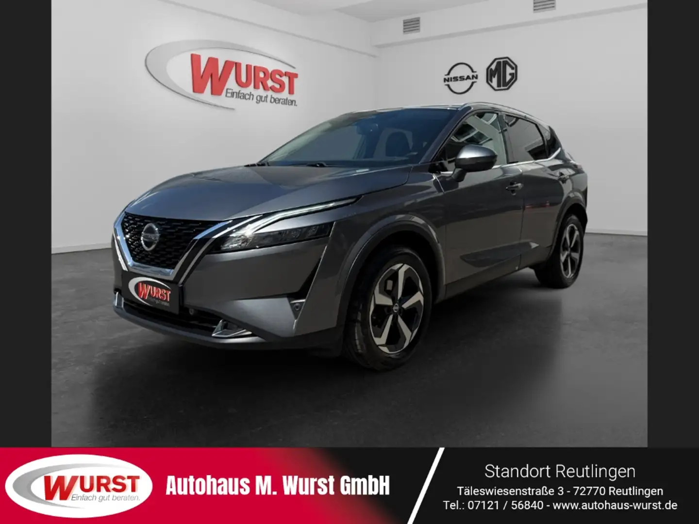 Nissan Qashqai 1.3 DIG-T MHEV N-Connecta AVM CarPlay Voll-LED Grau - 1