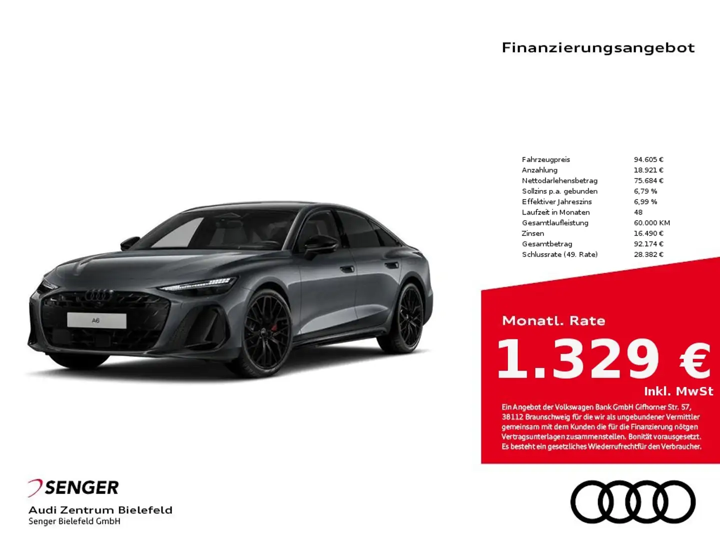 Audi A6 Limousine edition one e-hybrid quattro Grigio - 1