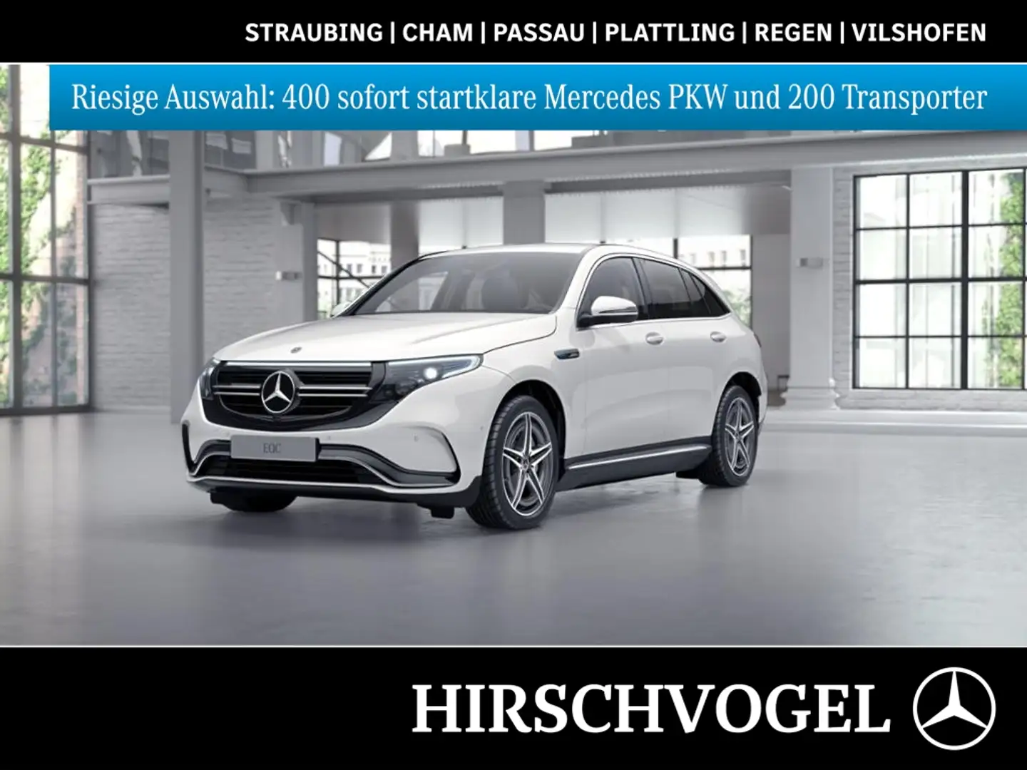 Mercedes-Benz EQC 400 4M AMG-Line+AHK+MULTIBEAM+Memory-P.+MBUX Weiß - 1