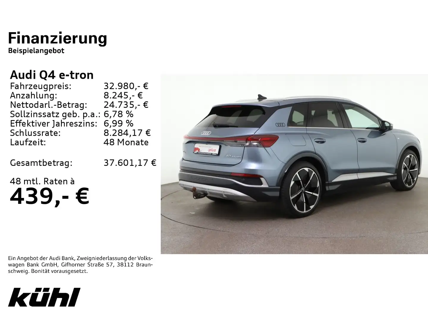Audi Q4 e-tron 40 S-Line LED/ACC/HuD/Kamera/Navi/AHK Blau - 2