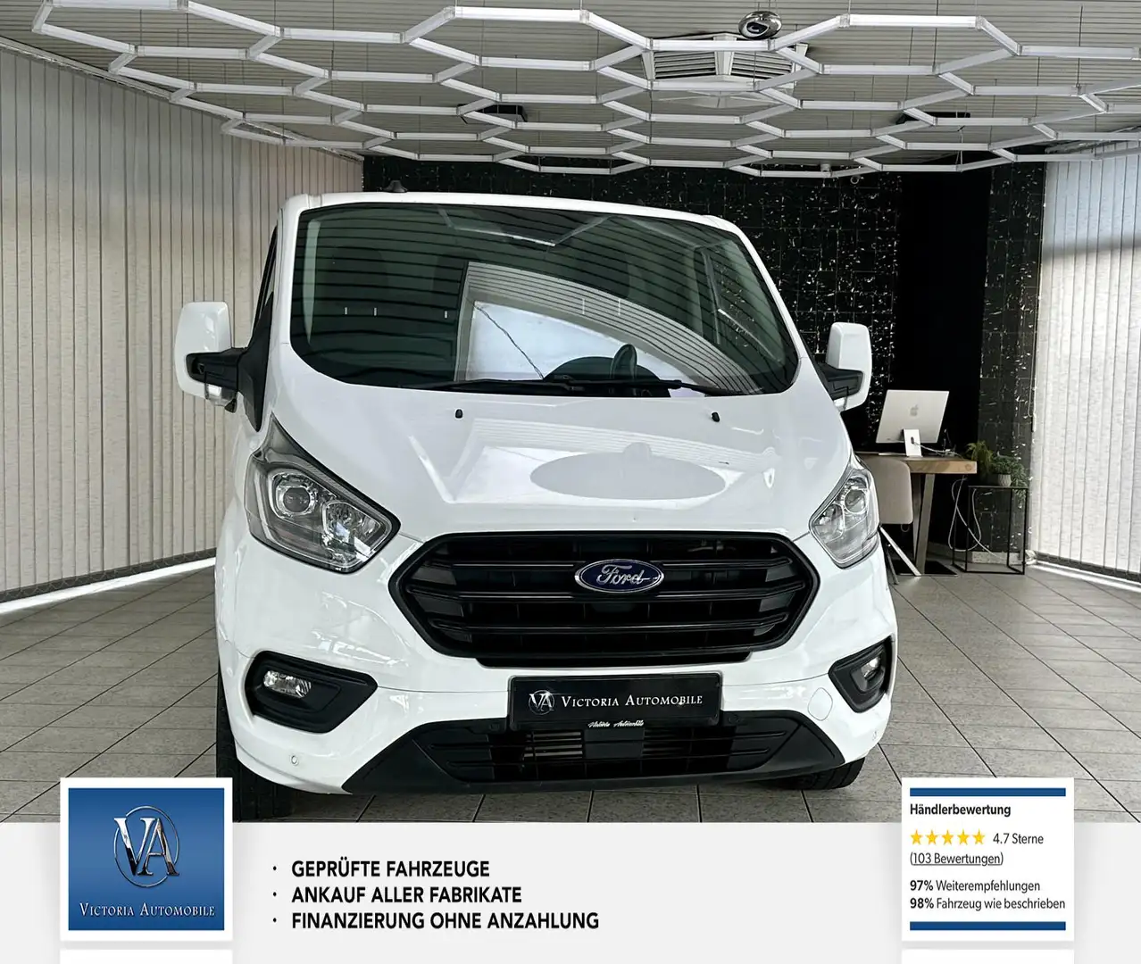 Ford Transit Custom Kasten 1 Hand* Scheckheft* TÜV neu* Seervice Neu Weiß - 2