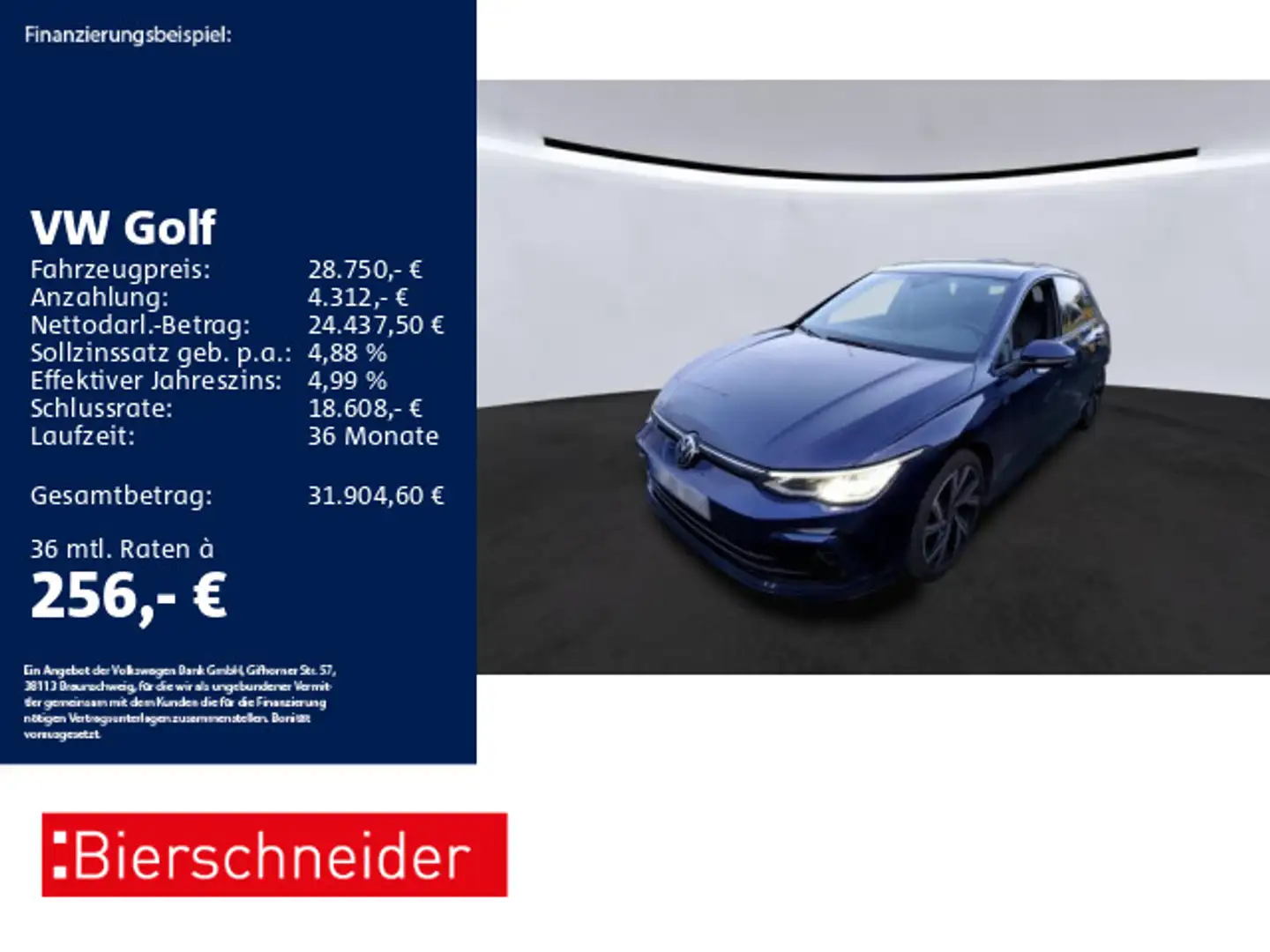 Volkswagen Golf 8 2.0 TSI DSG R-Line AHK PANO CAM ACC Blau - 1