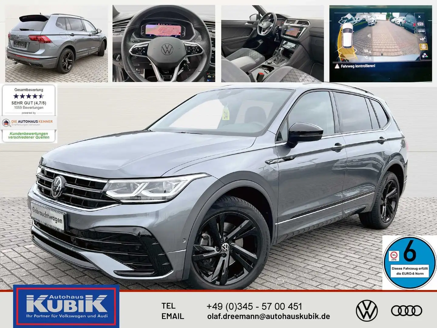Volkswagen Tiguan Allspace R-Line Black Style 2,0 TDI 4motion DSG+IQ.Light+19 Grau - 1