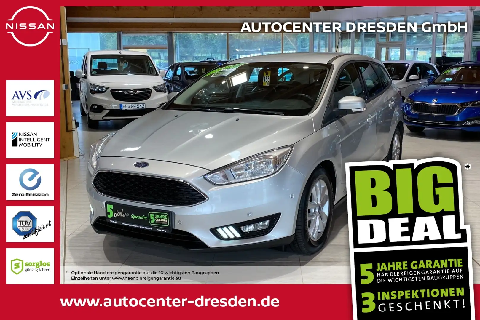 Ford Focus Turnier 1.5 TDCi Business Navi+PDC+ParkAss Argent - 1