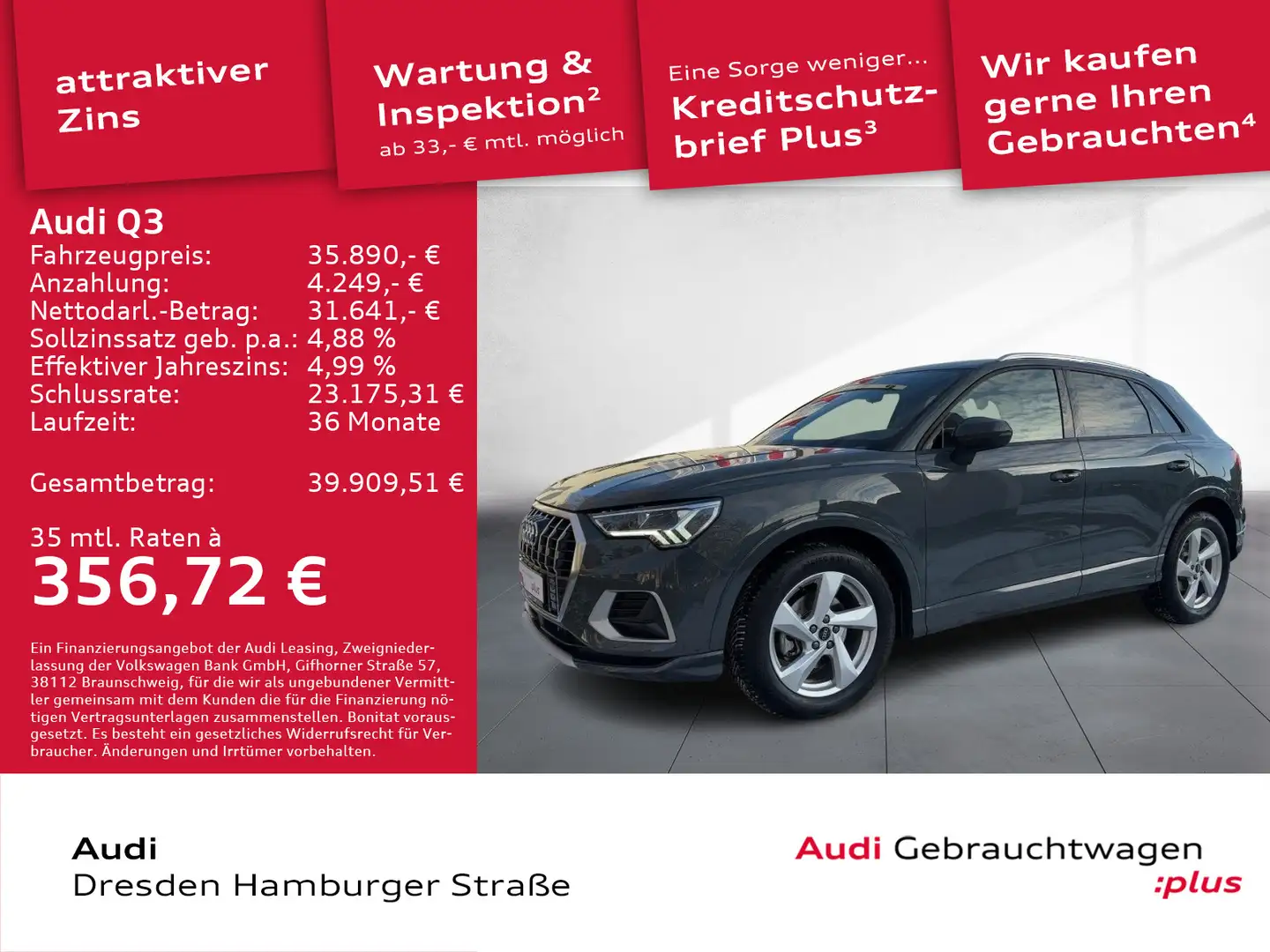 Audi Q3 35 TFSI advanced LED Navi S tronic Grau - 1