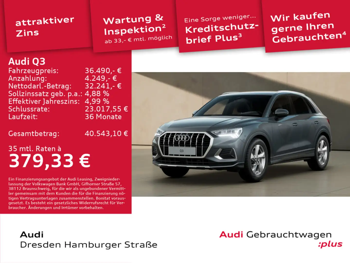 Audi Q3 35 TFSI advanced LED Navi S tronic Grau - 1