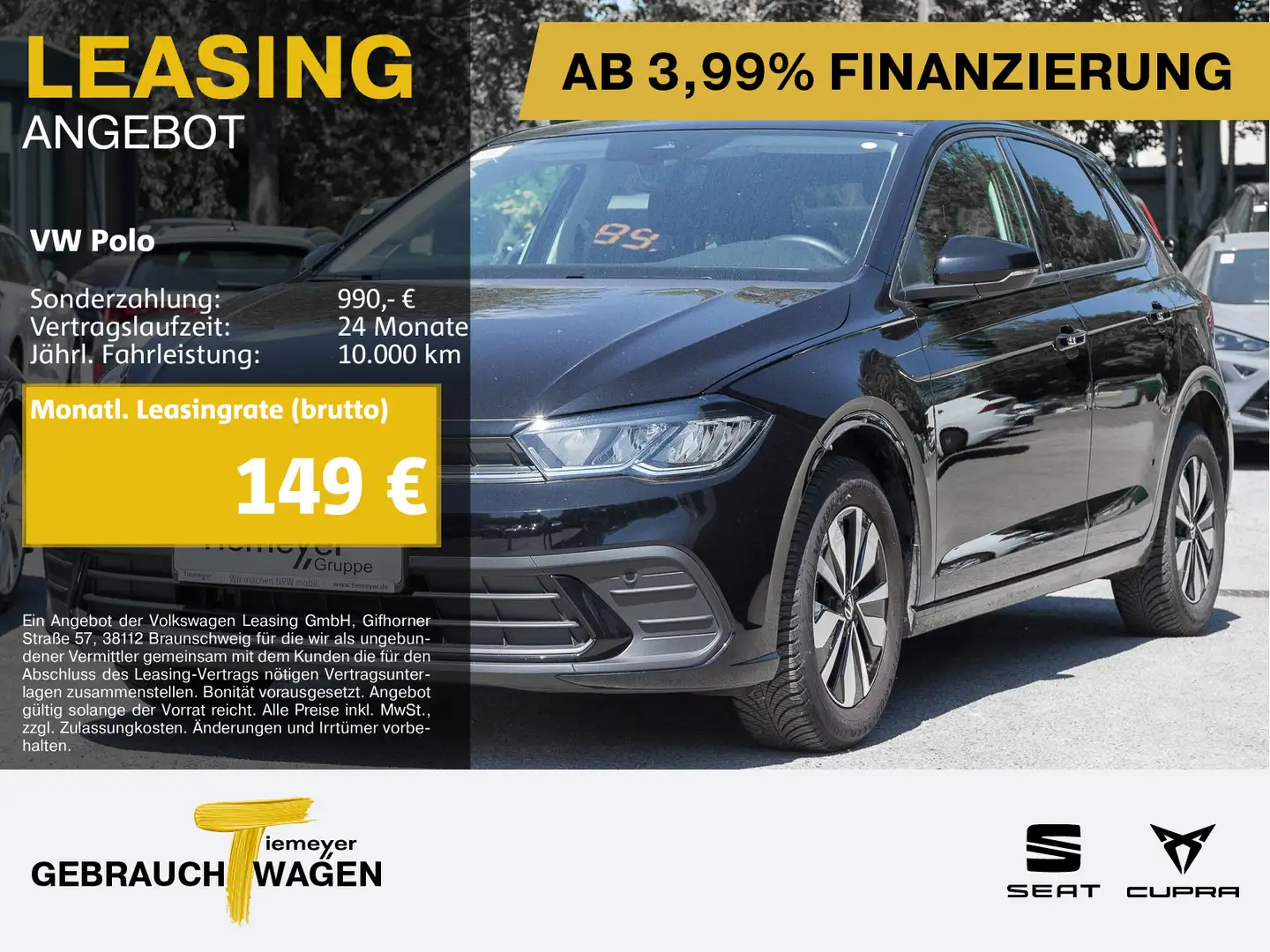Volkswagen Polo 1.0 TSI MOVE NAVI LED VIRTUAL SITZHZ Schwarz - 1