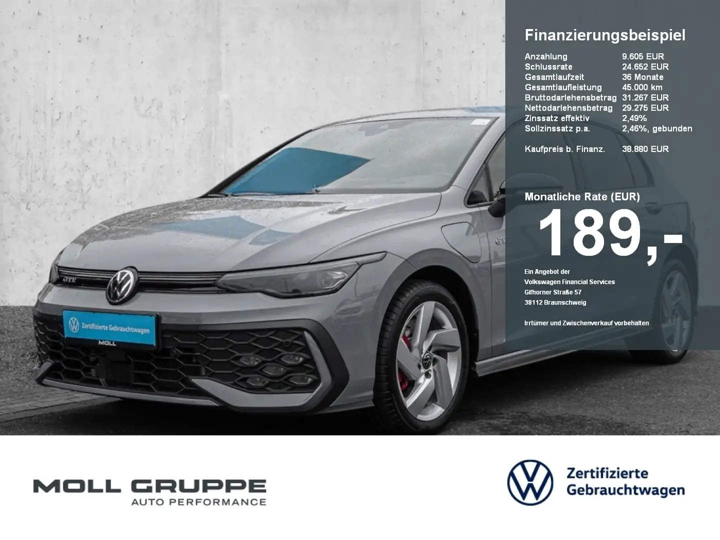 Volkswagen Golf 1.5 eTSI eHybrid DSG GTE ACC AHK AUT FLA LM Grau - 1