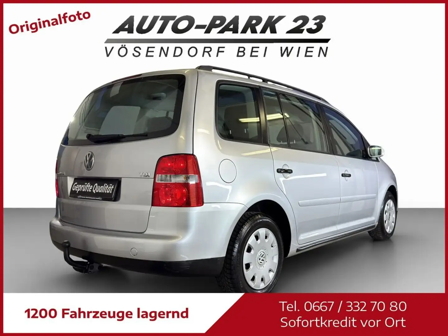 Volkswagen Touran 1,9 TDI DSG**NUR 135.000kKM**NEUES PICKERL 1/2027! Silber - 2