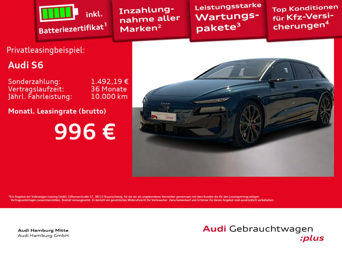 Audi S6 e-tron Avant quattro Pano AHK Matrix Blau - 1