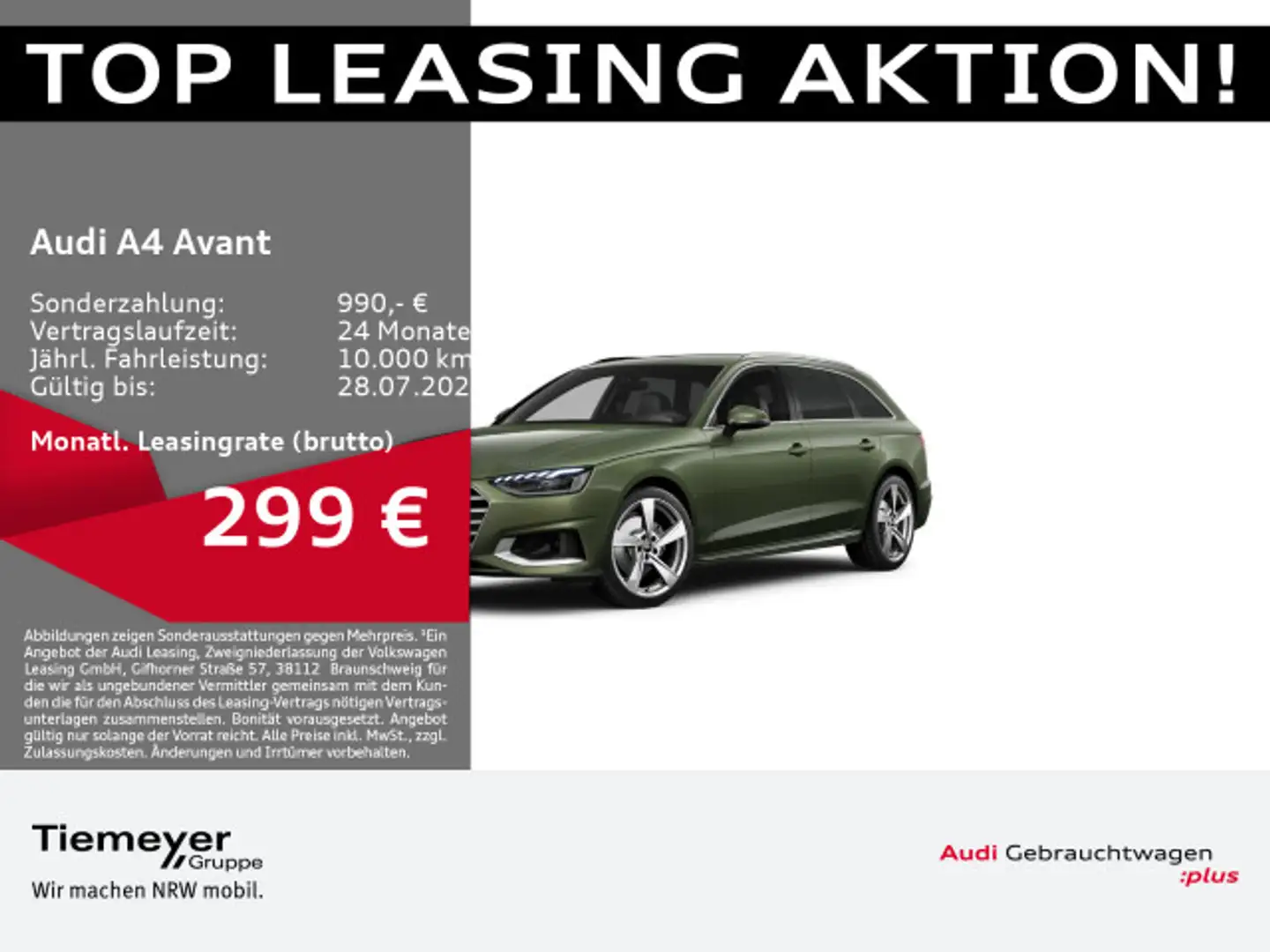 Audi A4 35 TFSI ADVANCED PANO LM19 AHK LED KAME Verde - 1