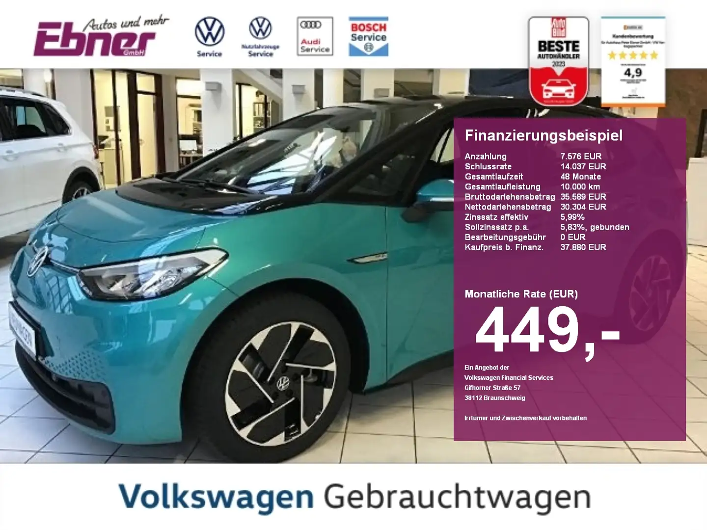 Volkswagen ID.3 LIFE PRO PERF. ACC.LED.VB.NAVI.DAB+.18ZOLL - 1