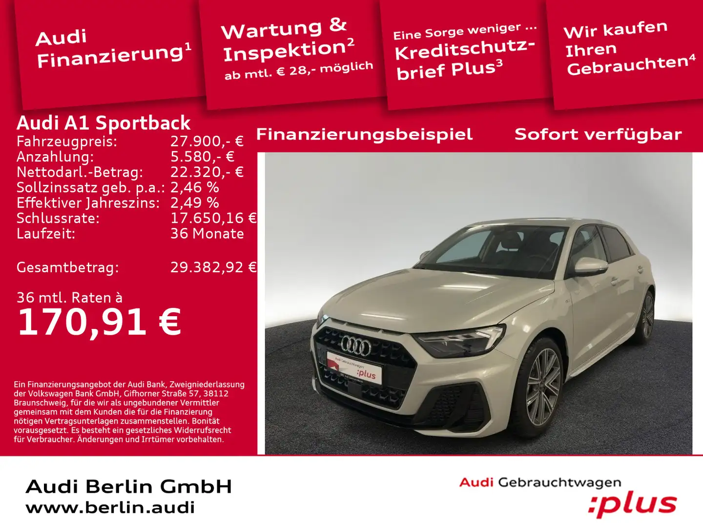 Audi A1 S line 25 TFSI S tr. VIRTUAL LED RF Silber - 1
