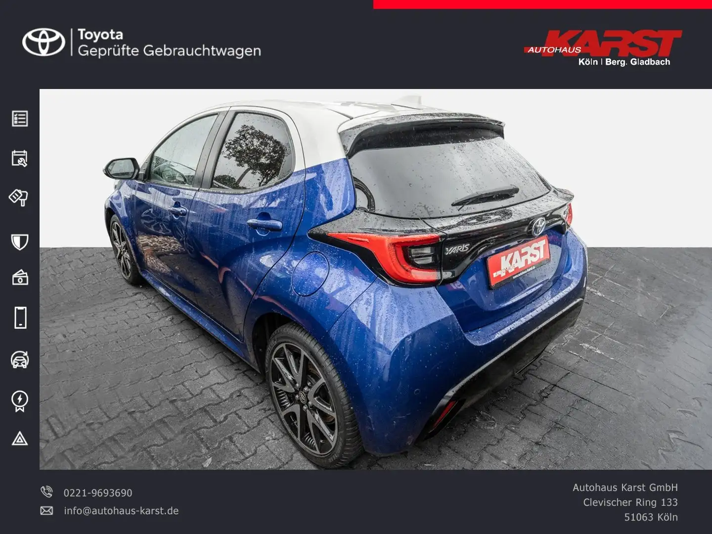 Toyota Yaris 1.5-l-VVT-iE Hybrid Head-Up, PDC Blu/Azzurro - 2