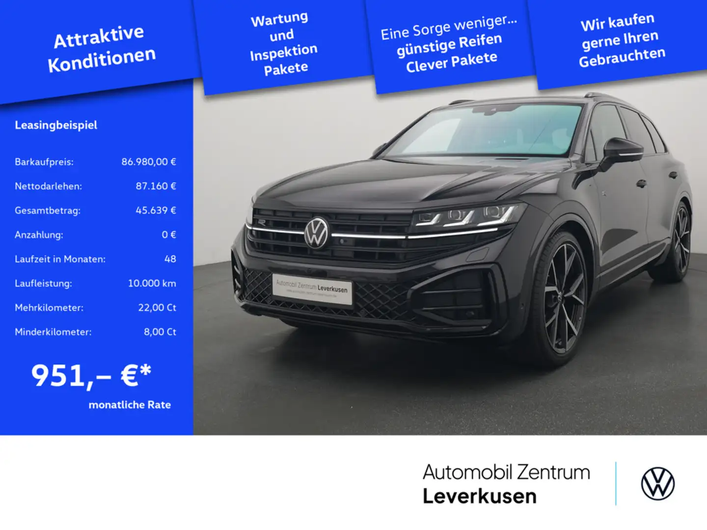 Volkswagen Touareg R-Line VIRT NACHT KAM360° LEDER SHZ LUFT Grau - 1