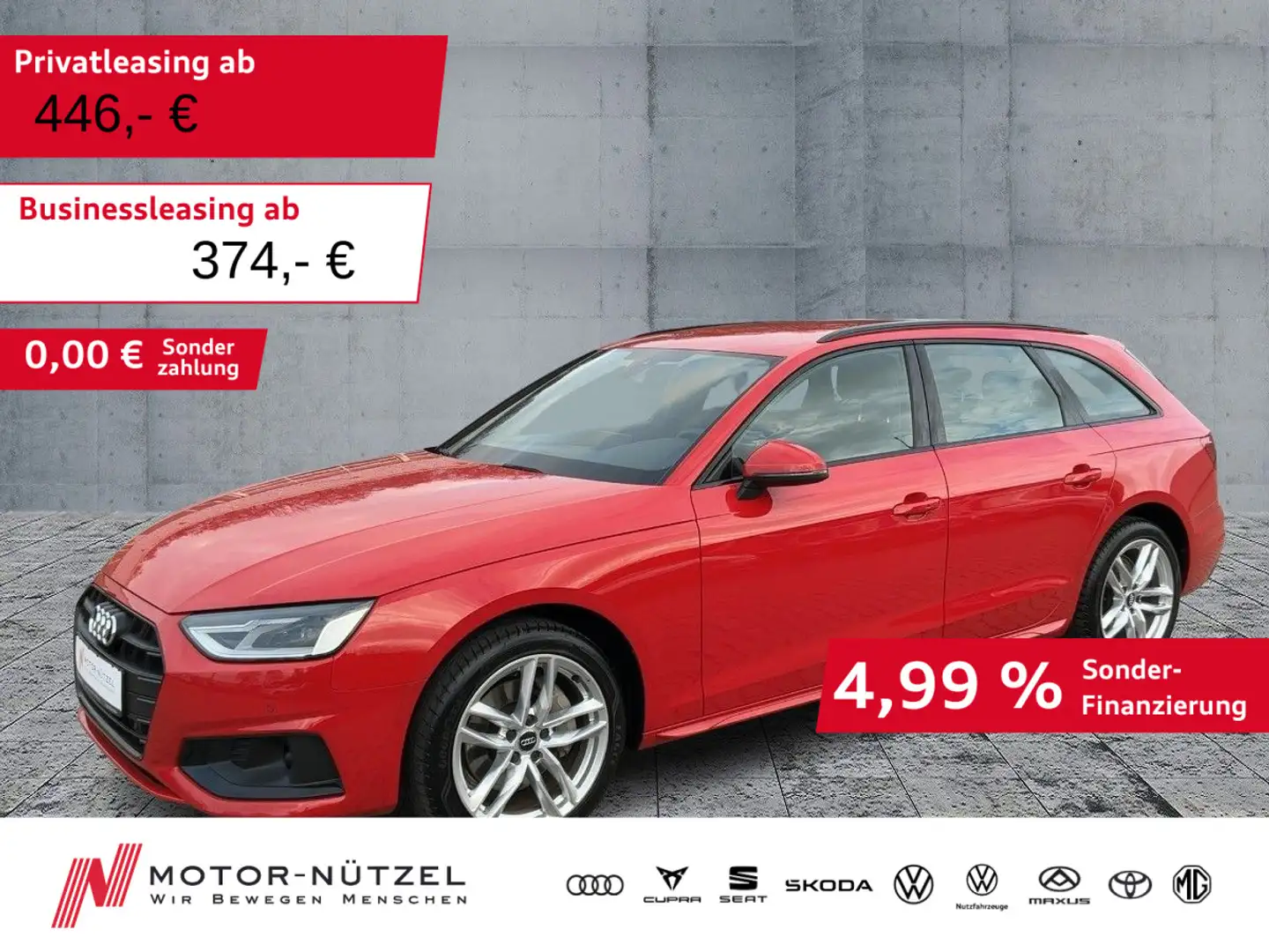 Audi A4 40 TDI S-TR ADVANCED LED+NAVI+AHK+ACC Rot - 1