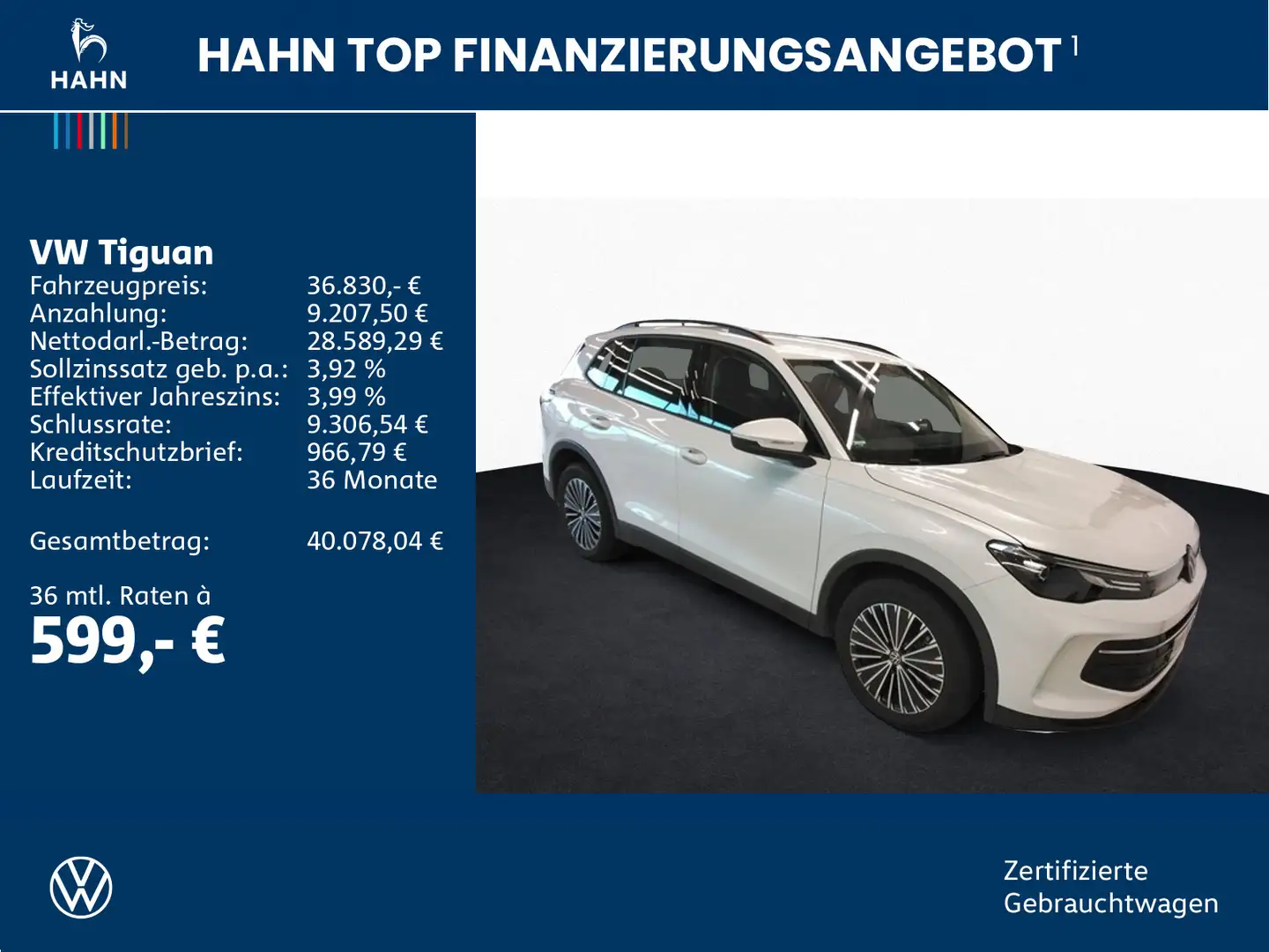 Volkswagen Tiguan 1.5eTSI DSG Life LED AHK Standhzg CAM ACC Weiß - 2
