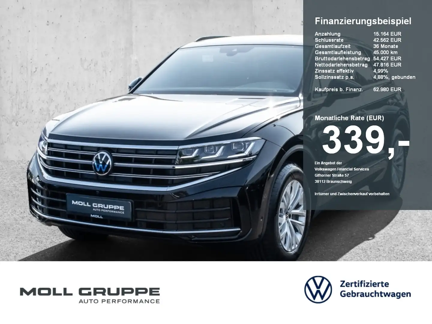 Volkswagen Touareg 3.0 TDI Tiptronic Elegance (AHK) MATRIX Schwarz - 1