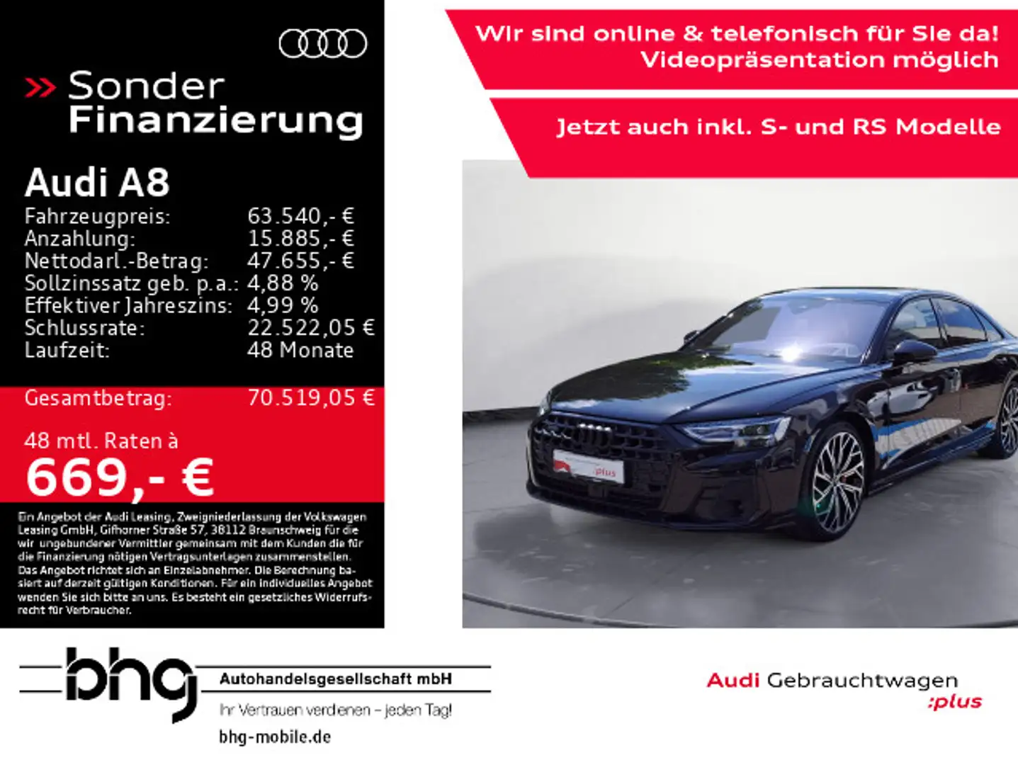 Audi A8 50 TDI quattro tiptronic Schwarz - 1