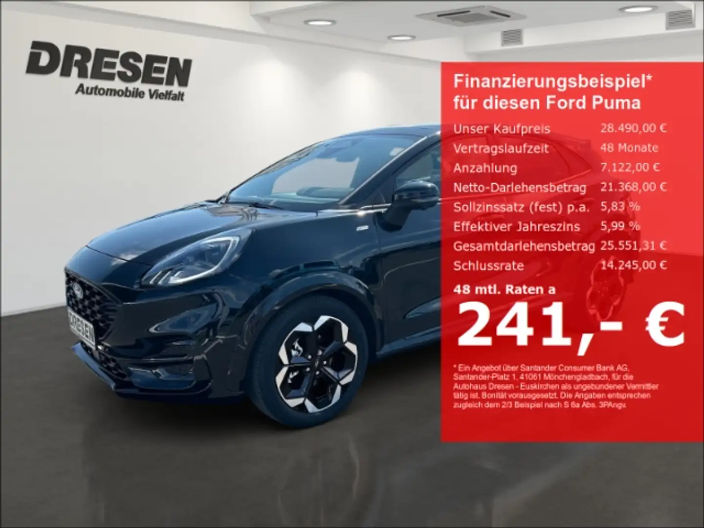 Ford Puma 1.0 ST-Line X Panorama-Schiebedach/Sitzheizung/ACC Schwarz - 1