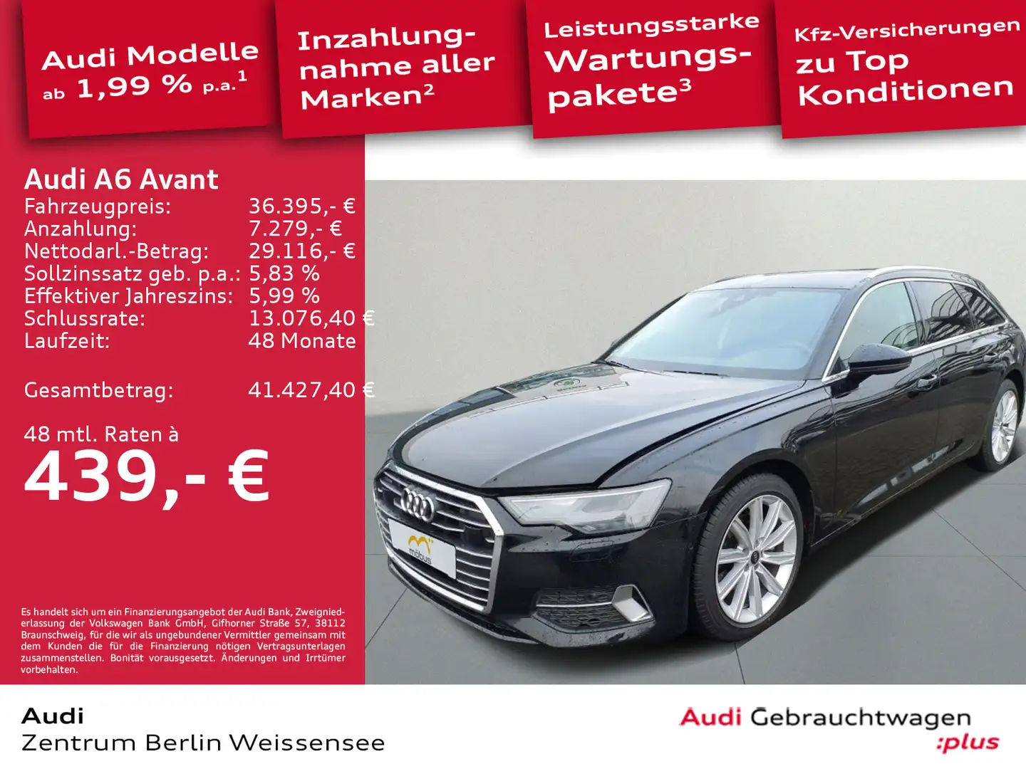 Audi A6 40 TDI S-TRO*QUA*LED*RFK*NAVI*LEDER*ASG Schwarz - 1