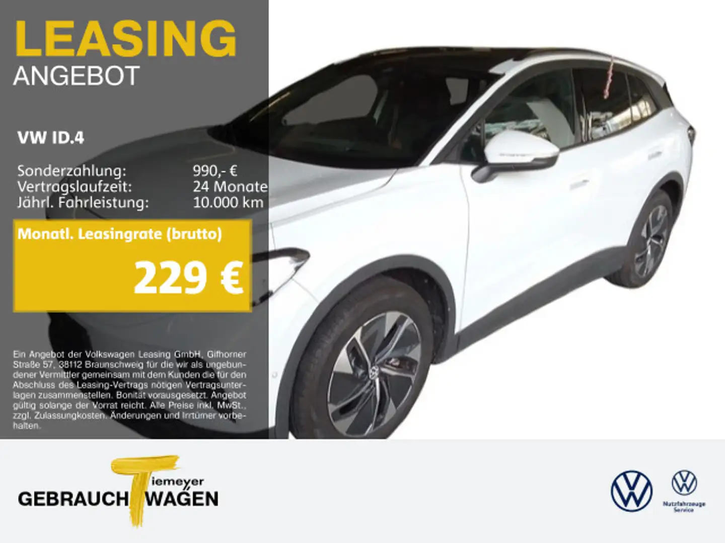 Volkswagen ID.4 PURE LM19 PANO WÄRMEPUMPE LCNTARA Bianco - 1