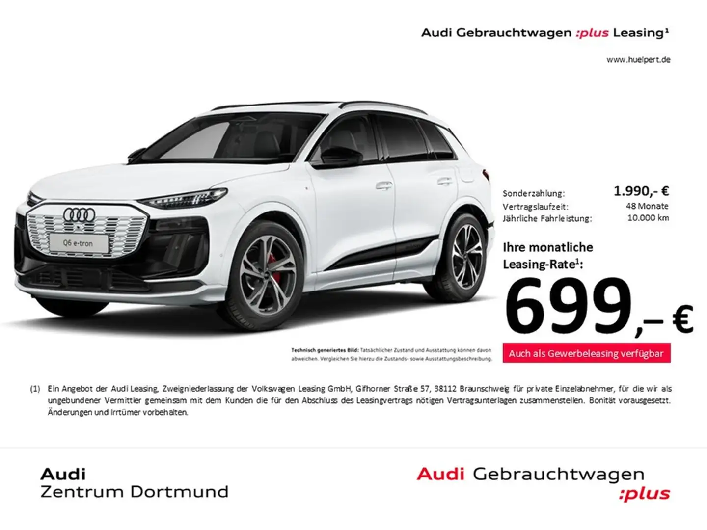 Audi Q6 e-tron performance S LINE PANO AHK 360CAM 20Z Weiß - 1