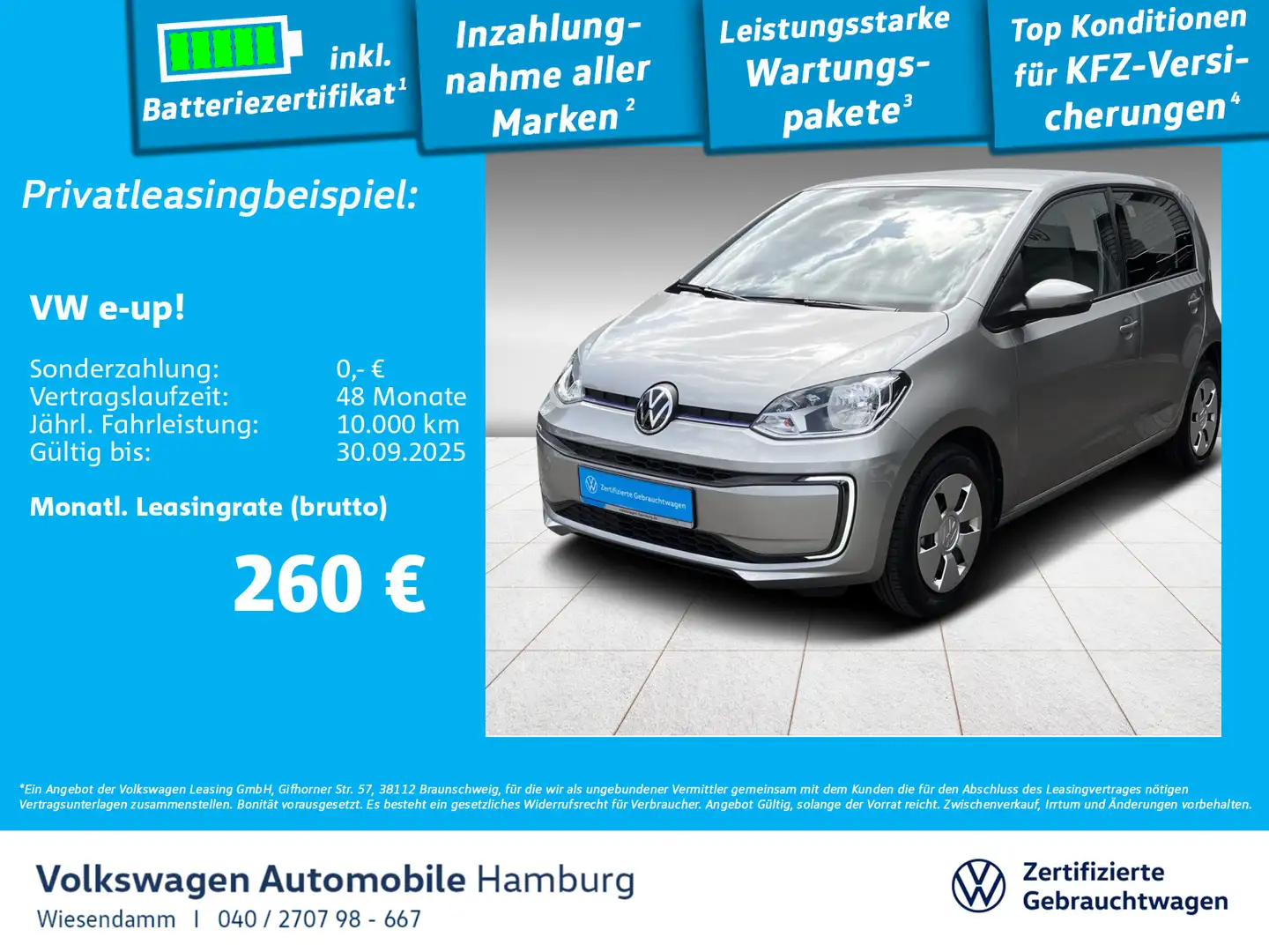 Volkswagen e-up! KAMERA/SITZHZG./KLIMAAUT. Silber - 1