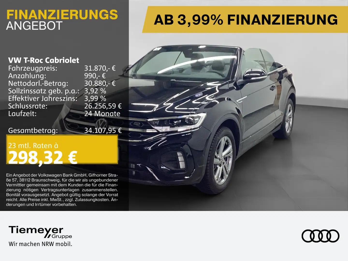 Volkswagen T-Roc 1.5 TSI DSG R-LINE NAVI AHK SITH Schwarz - 1