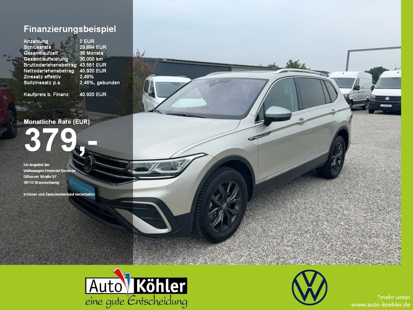 Volkswagen Tiguan Allspace MOVE TDi 4M DSG Matrix+Pano+ACC Silber - 1