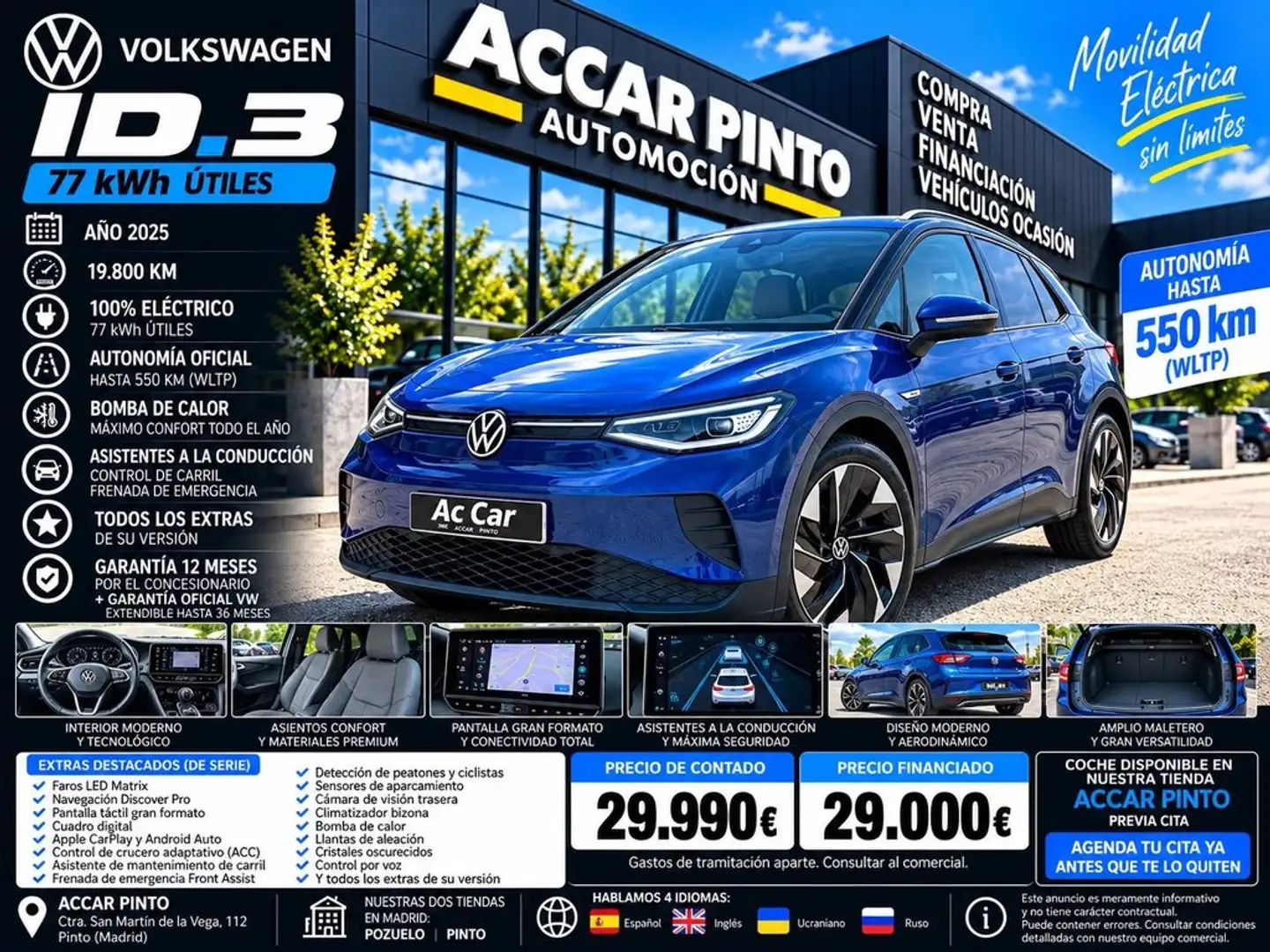 Volkswagen ID.4 Pro 210KW 77Kwh Azul - 1